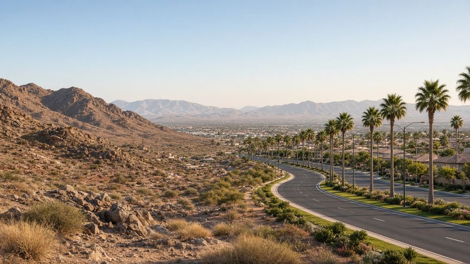 Desert mountain vista for comparing Skye Summit and Summerlin Las Vegas